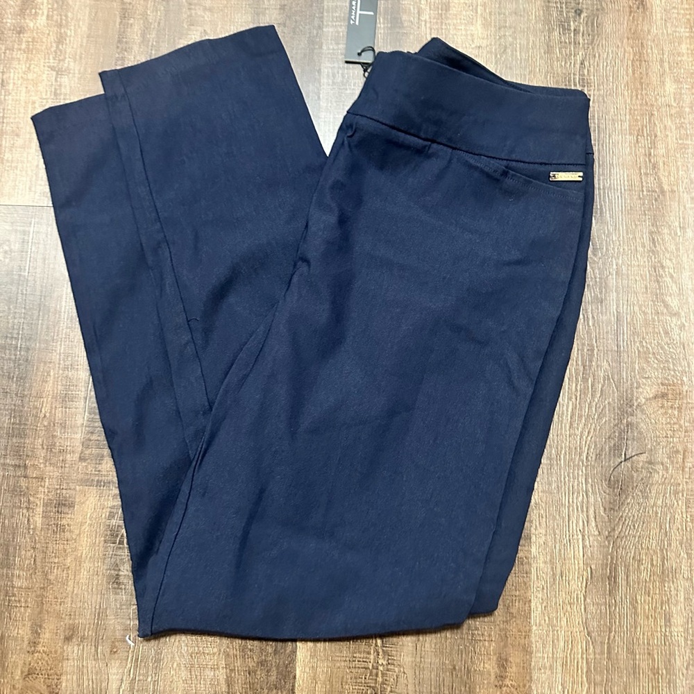 Tahari Modern Navy Dress Pants Medium NWT